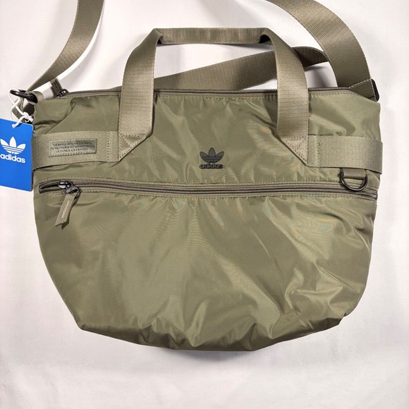 adidas Handbags - Adidas Originals Puffer Nylon Tote Bag Olive Green Crossbody Messenger Gym bag